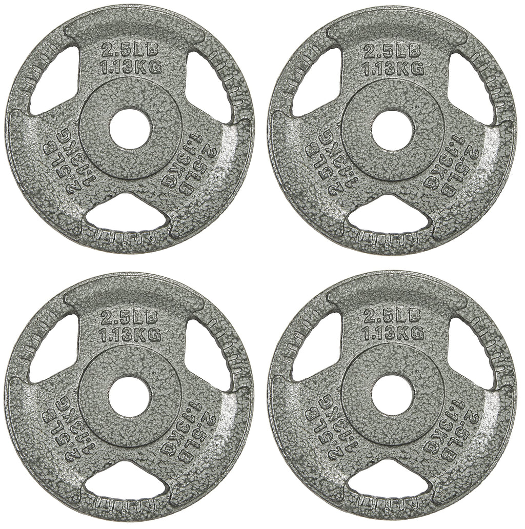 Fitvids Cast Iron Plate Weight Plate For Strength Training And Weightlifting, 1-Inch Center, 2.5Lb (Set Of 4)