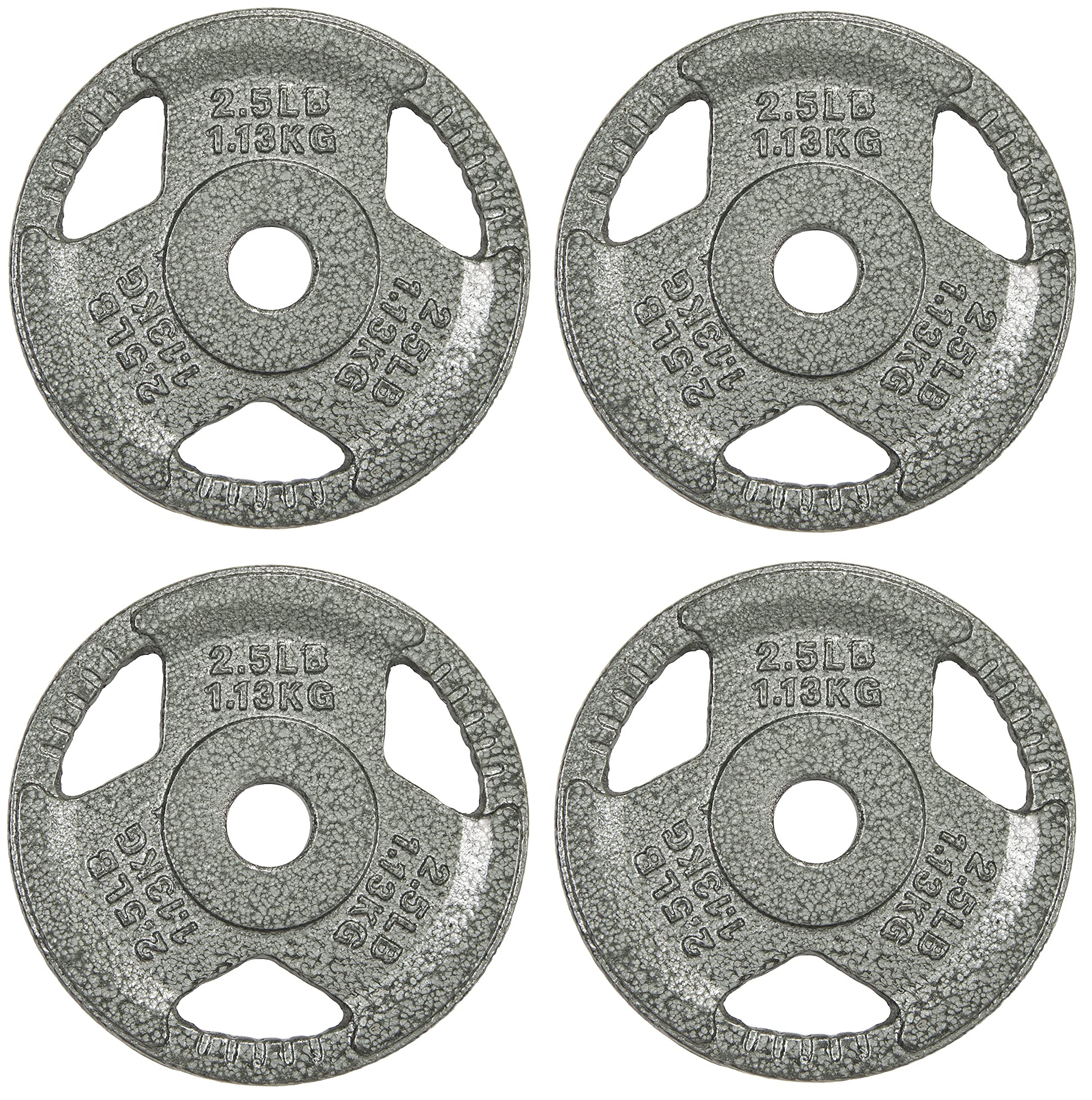 Fitvids Cast Iron Plate Weight Plate For Strength Training And Weightlifting, 1-Inch Center, 2.5Lb (Set Of 4)