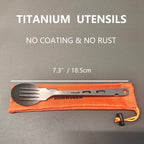 Dawn Deer Titanium Fork & Spoon Set - Camping Tongs | Ultralight Backpacking Utensils, Heat-Resistant & Rustproof | Backpacking,