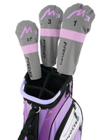 Precise M3 Ladies Womens Complete Golf Clubs Set Includes Driver, Fairway, Hybrid, 7-Pw Irons, Putter, Stand Bag, 3 H/Cs Purple
