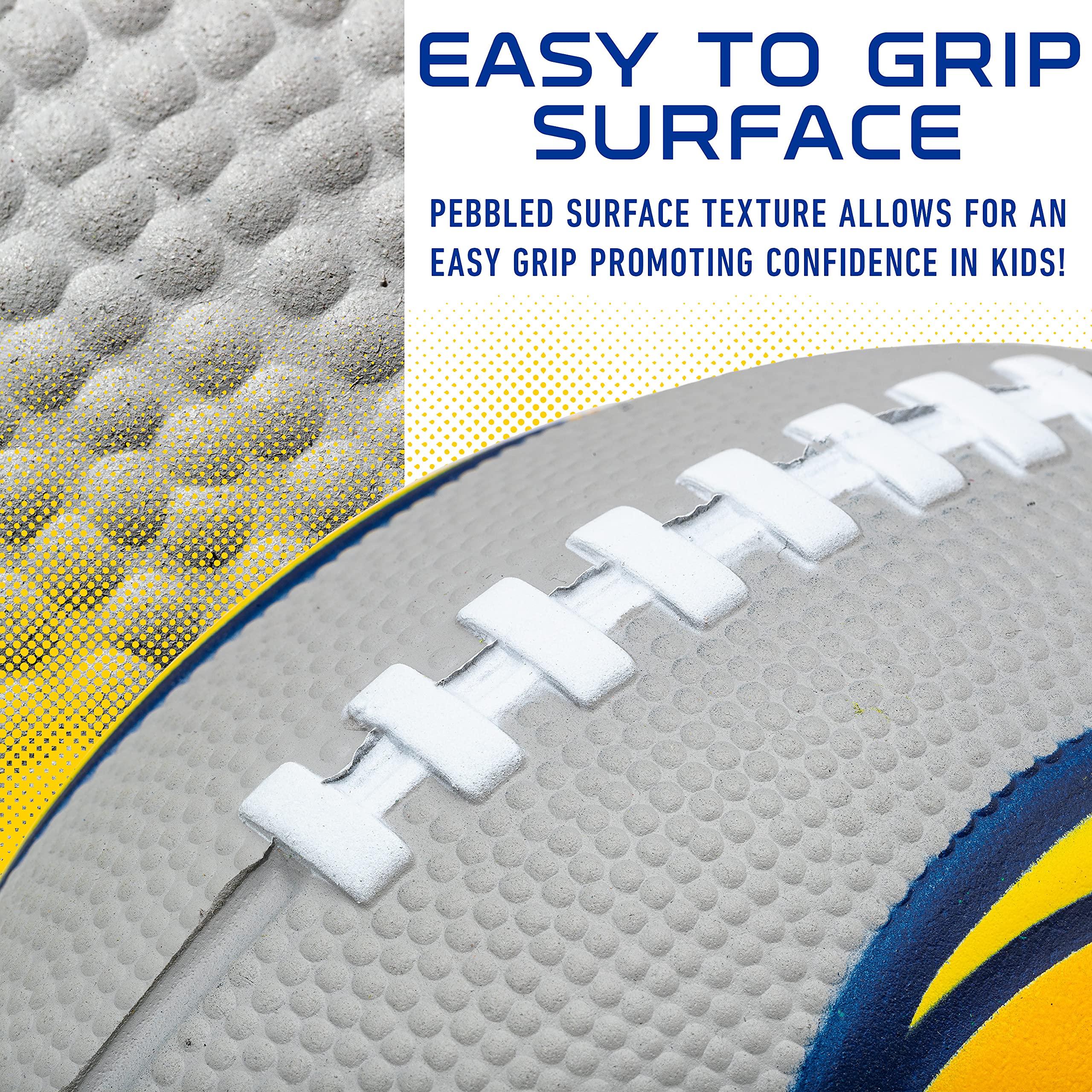 Franklin Sports Nfl Los Angeles Rams Football - Kids Foam Football - Soft Football - Mini Size - Perfect For Gameday - 8.5'' 3D