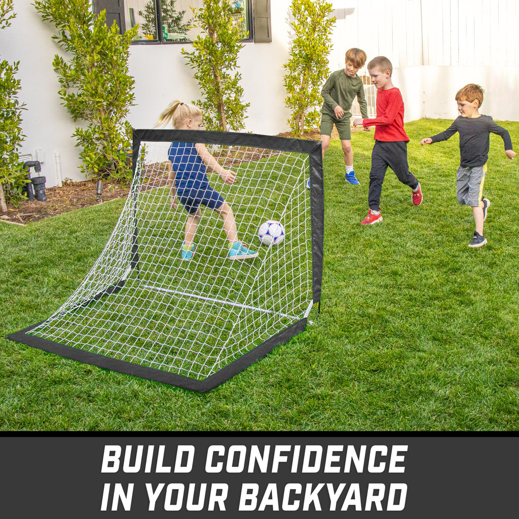 Gosports Team Tone 4 Ft X 3 Ft Portable Soccer Goal For Kids - Pop Up Net For Backyard - Black