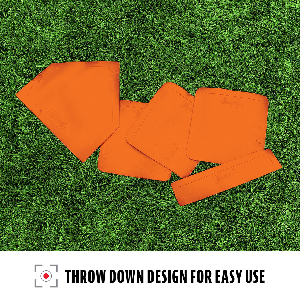 Franklin Sports Thrown Down Baseball Bases With Home Plate And Pitcher'S Rubber - Rubber Base Set Perfect For Baseball, Teeball,