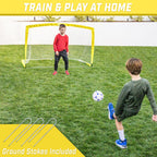 Gosports Team Tone 6 Ft X 4 Ft Portable Soccer Goal For Kids - Pop Up Net For Backyard - Yellow