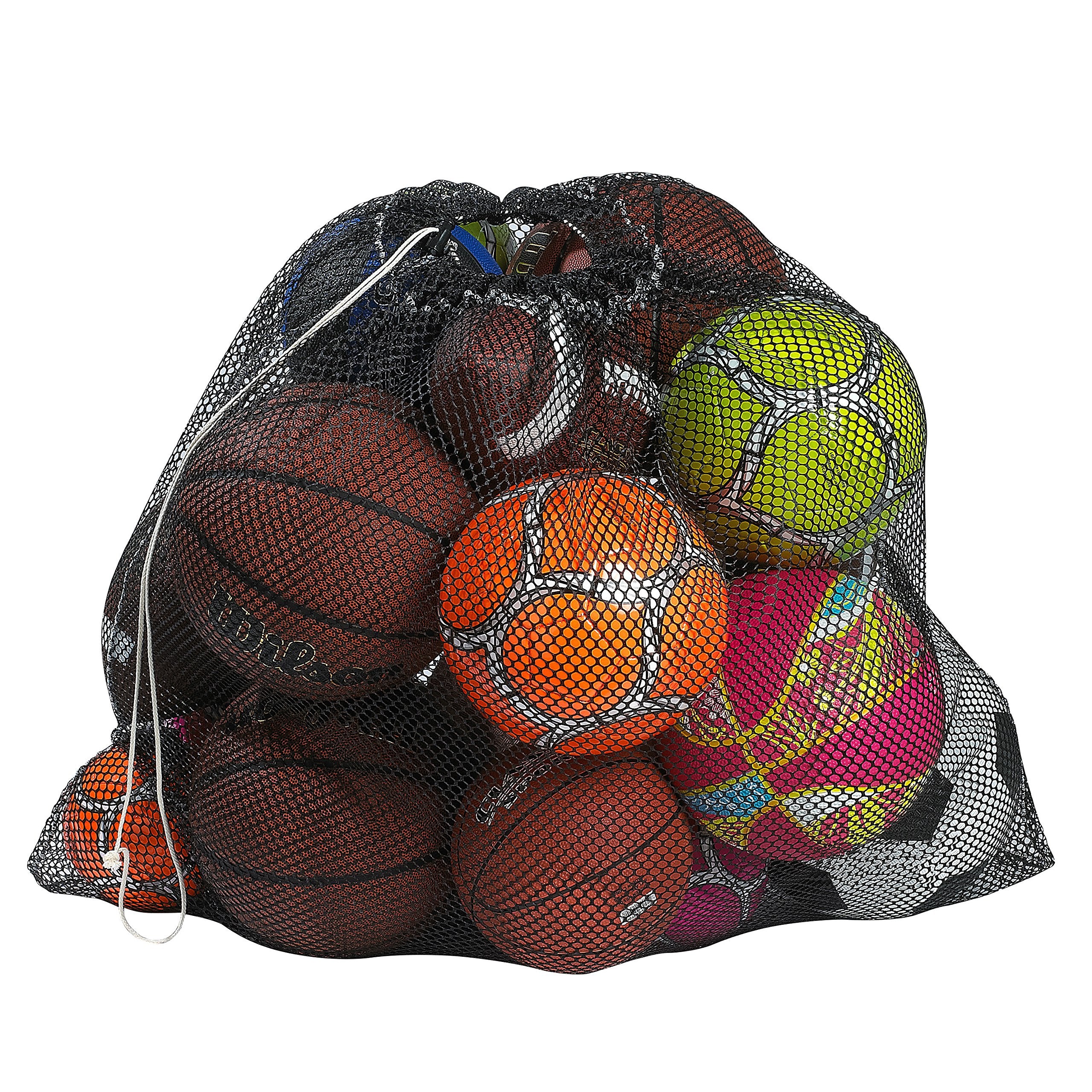 Handy Laundry Mesh Equipment Bag, Black - 32 x 36 - Adjustable, sliding drawstring cord closure. Perfect bag for parent or coach