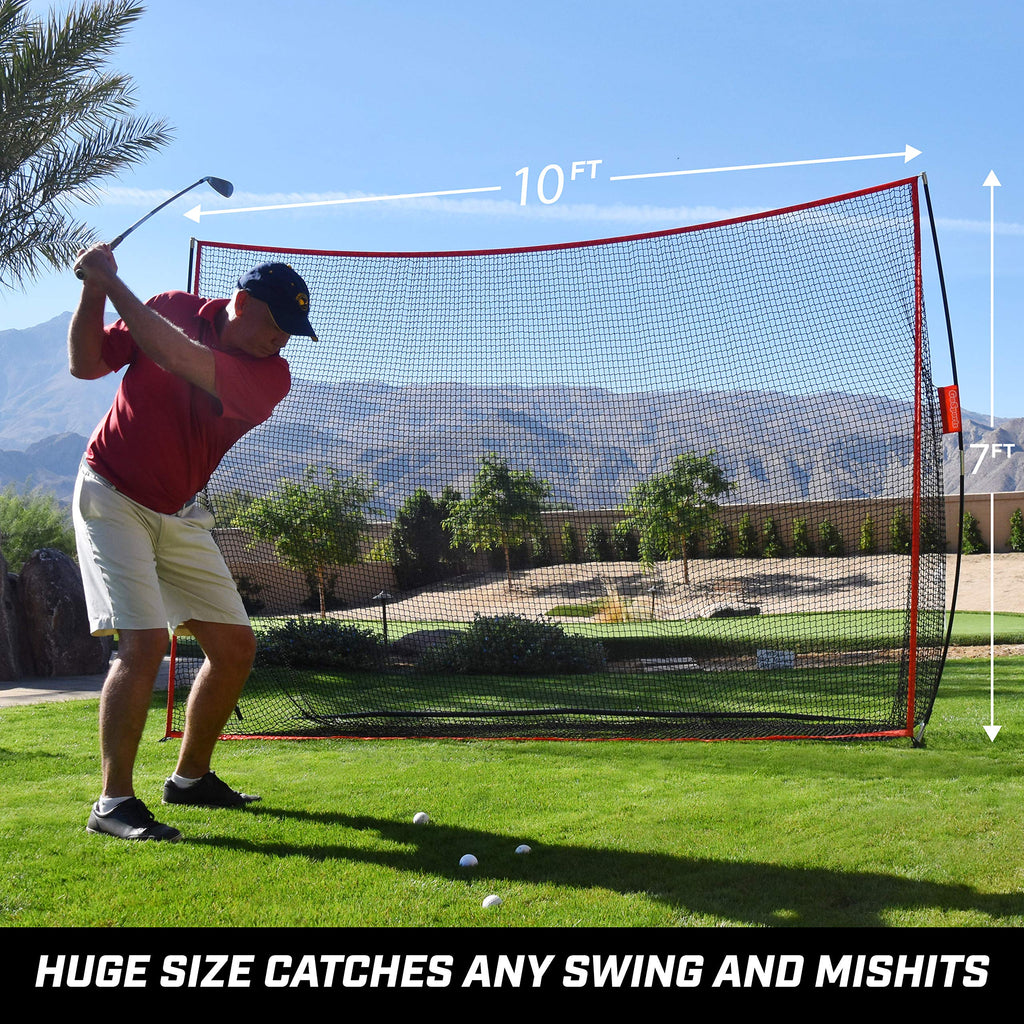 Gosports 10 Ft X 7 Ft Golf Practice Hitting Net - Personal Driving Range For Indoor Or Outdoor Practice