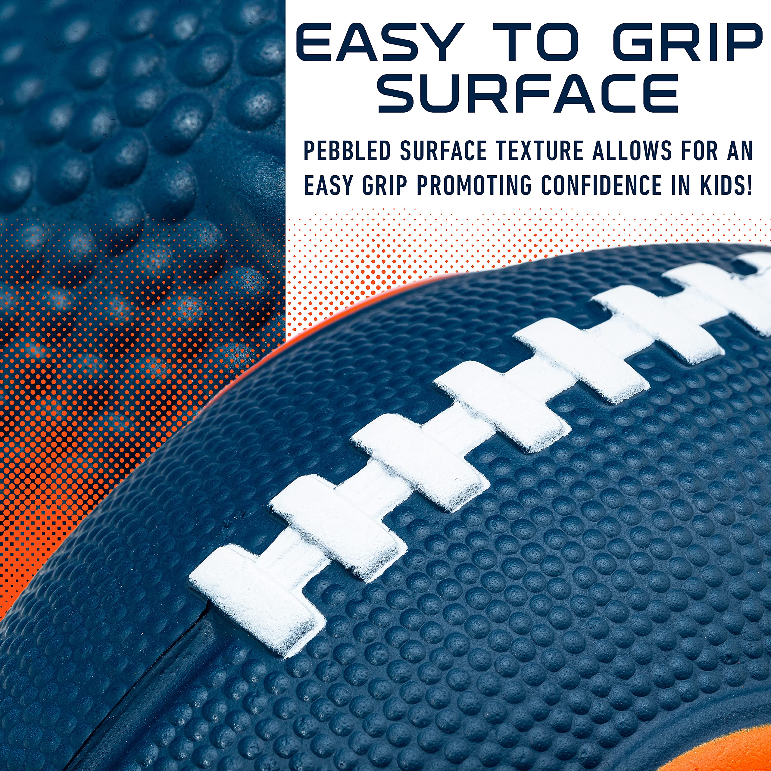 Franklin Sports Nfl Denver Broncos Football - Kids Foam Football - Soft Football - Mini Size - Perfect For Gameday - 8.5'' 3D Lo