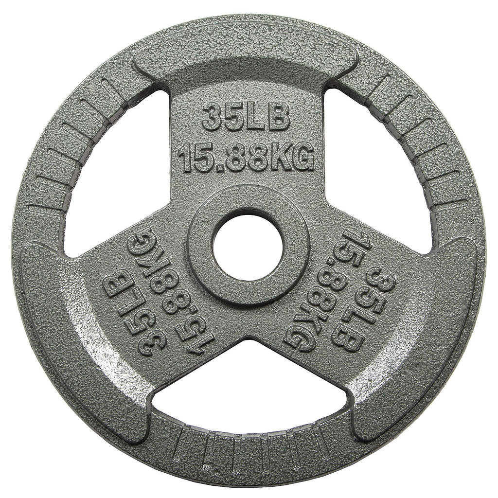 Hulkfit 2-Inch Iron Plate For Strength Training, Weightlifting, Single (35 Pounds), Silver