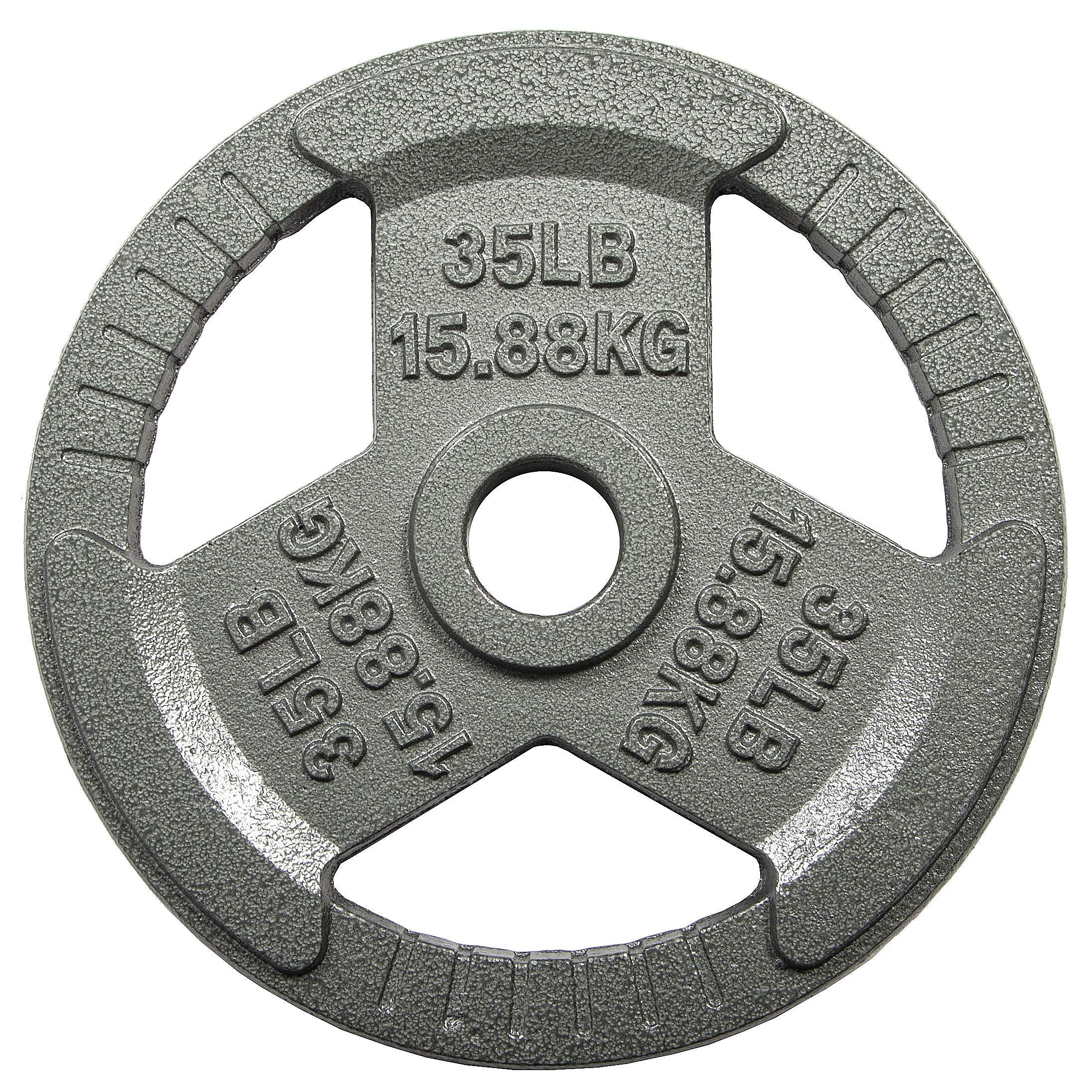 Hulkfit 2-Inch Iron Plate For Strength Training, Weightlifting, Single (35 Pounds), Silver