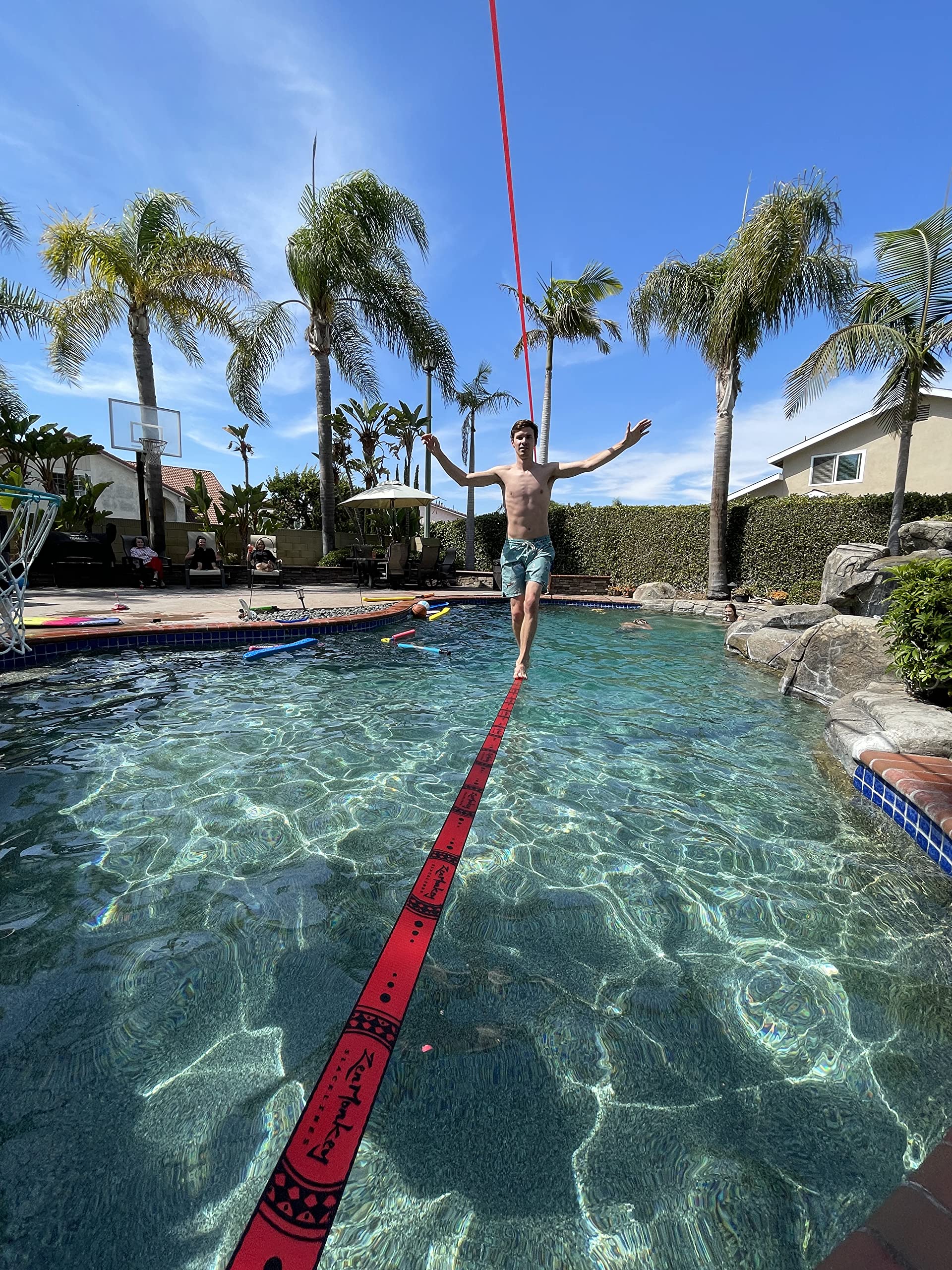 Zenmonkey Slackline Kit With Overhead Training Line, Arm Trainer, Tree Protectors, Cloth Carry Bag And Instructions, 60 Foot - E