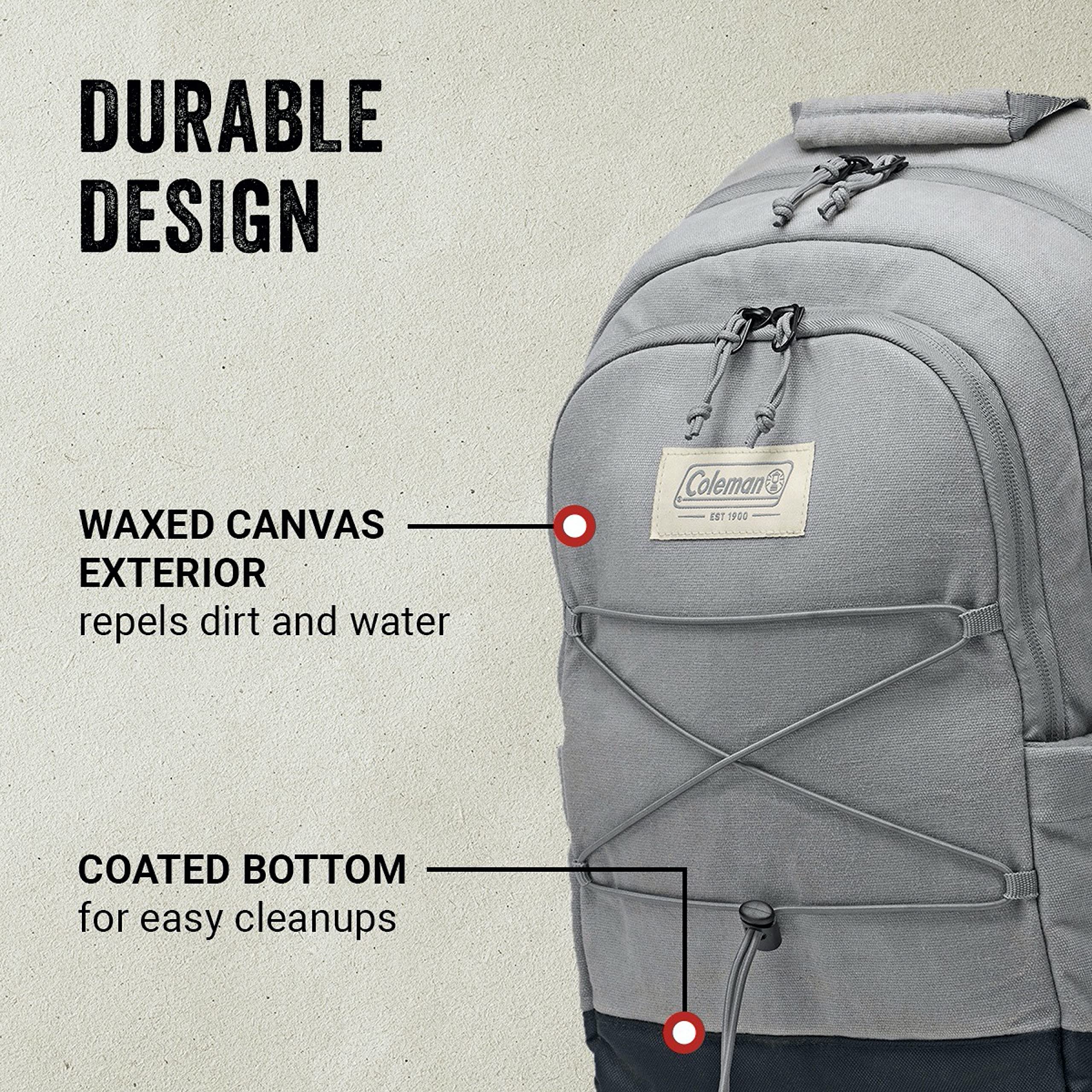 Coleman Backroads 30-Can Soft Cooler Backpack, Leak-Proof Portable Insulated Backpack Cooler, Keeps Contents Cold up to 24Hrs, B