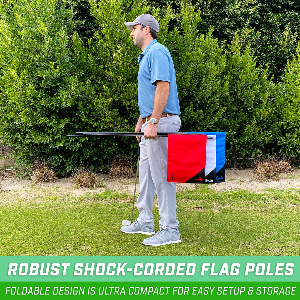 Gosports Golf Flags 3 Pack Great For Practice And Backyard Family Golf Games