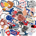 Anor Wishlife Baseball Pvc Waterproof Stickers(50Pcs) For Bottles,Luggages,Laptop,Skateboard,Notebooks,Cars,Motorcycles,Bicycles