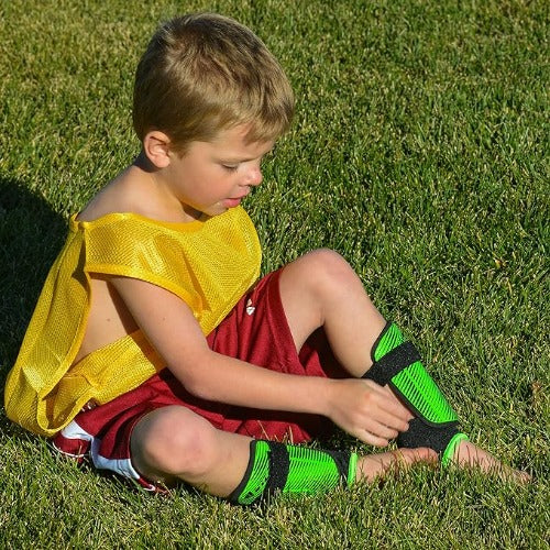 Vizari Matera Soccer Ankle Protection Shin Guard with Ankle Protection – Green/Black