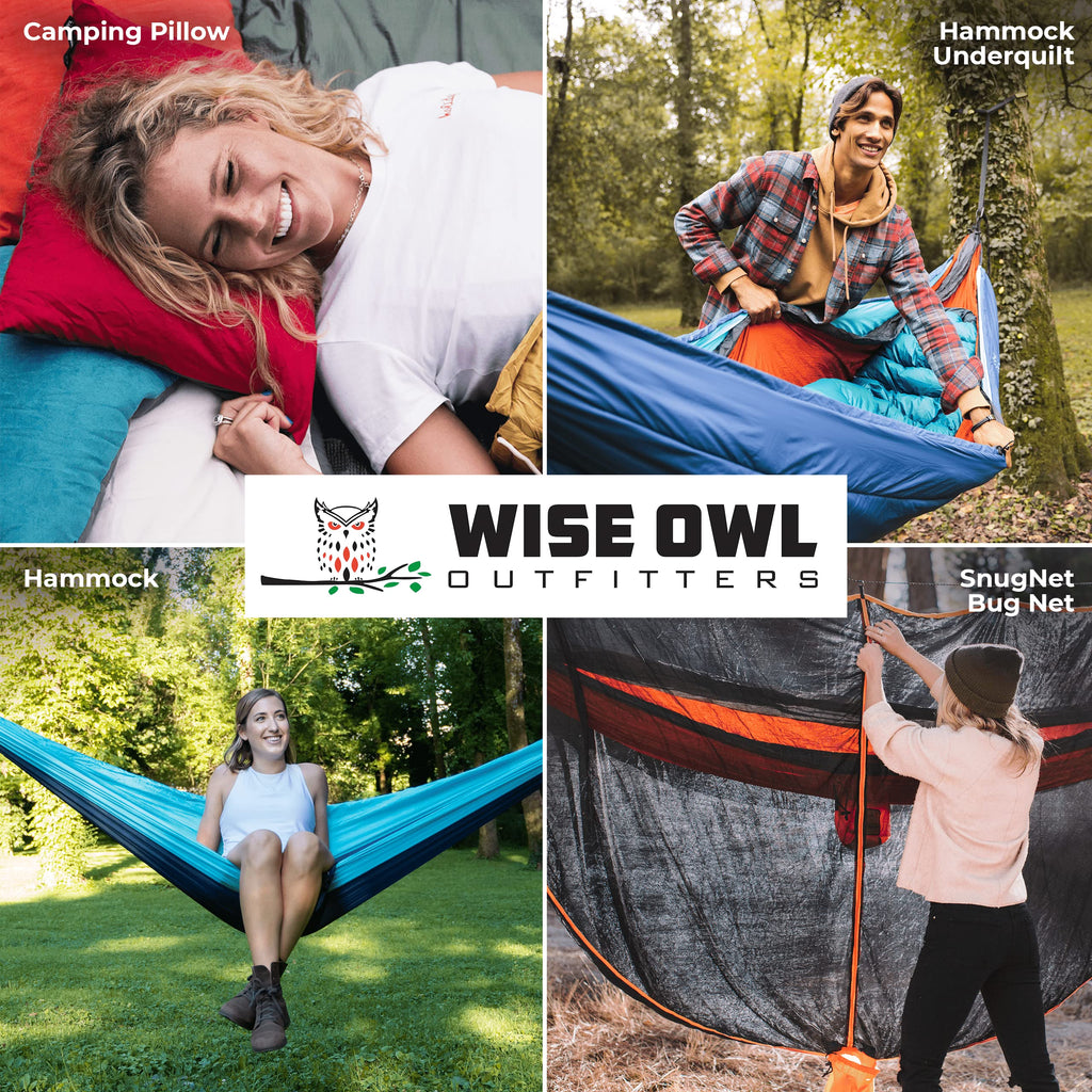 Wise Owl Outfitters Camping Pillow - Memory Foam Travel Pillow for Airplane Sleeping, Hiking, Backpacking & Outdoor Use - Small