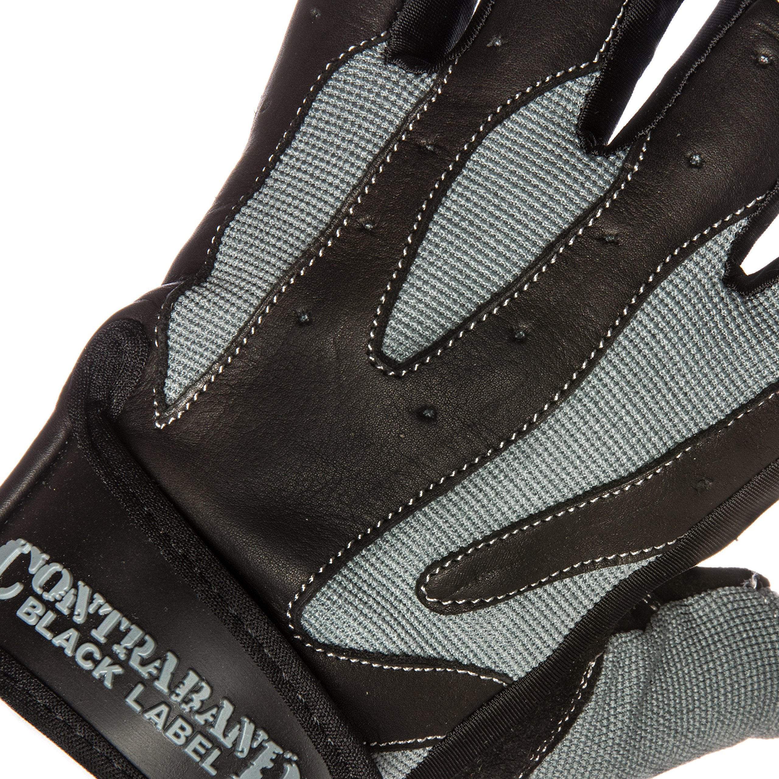 Contraband Black Label 5150 Mens Pro Leather Fingerless Weight Lifting Gloves - Durable Light - Medium Padded Split Leather Gym