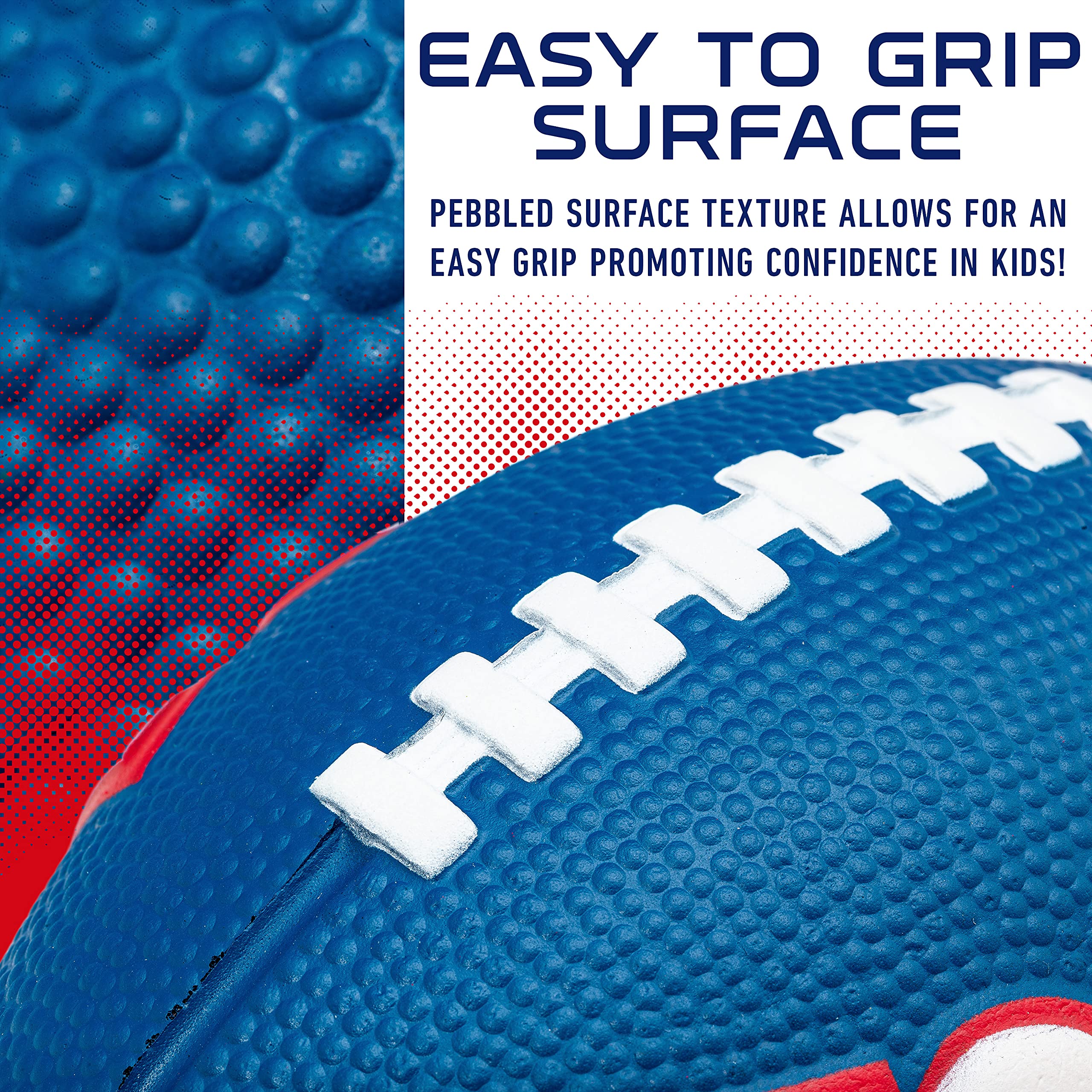 Franklin Sports Nfl New York Giants Football - Kids Foam Football - Soft Football - Mini Size - Perfect For Gameday - 8.5'' 3D L