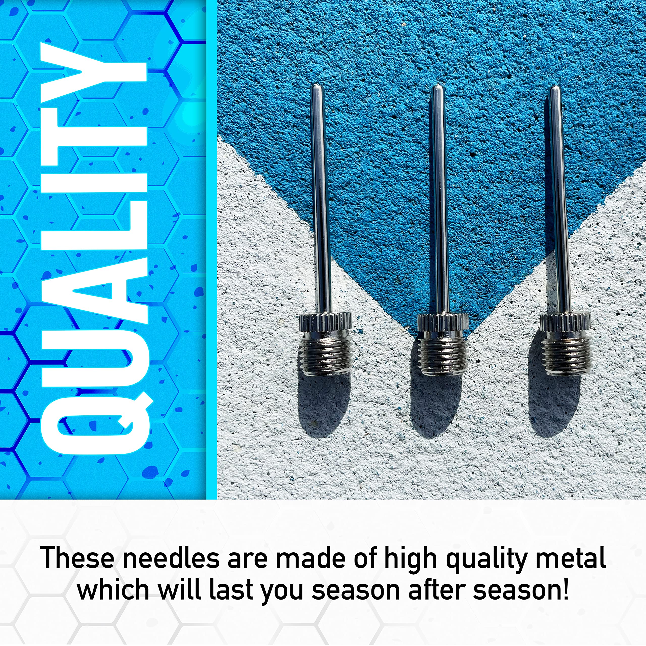 Franklin Sports 3 Pack Of Inflation Needles Silver