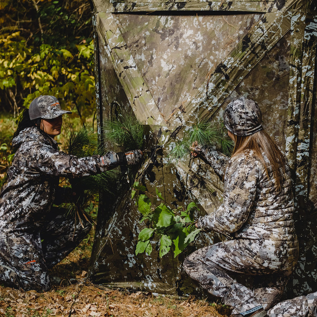 Barronett Blinds Big Mike, Portable Hunting Blind, Tall Hub Blind, Shoot While Standing, Low Profile Windows, 2-Person, Crater T