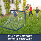 Gosports Team Tone 4 Ft X 3 Ft Portable Soccer Goal For Kids - Pop Up Net For Backyard - Navy