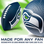 Franklin Sports Nfl Seattle Seahawks Football - Kids Foam Football - Soft Football - Mini Size - Perfect For Gameday - 8.5'' 3D