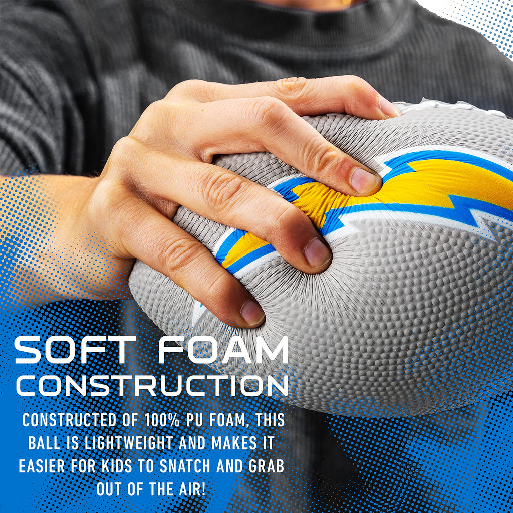 Franklin Sports Nfl Los Angeles Chargers Football - Kids Foam Football - Soft Football - Mini Size - Perfect For Gameday - 8.5''