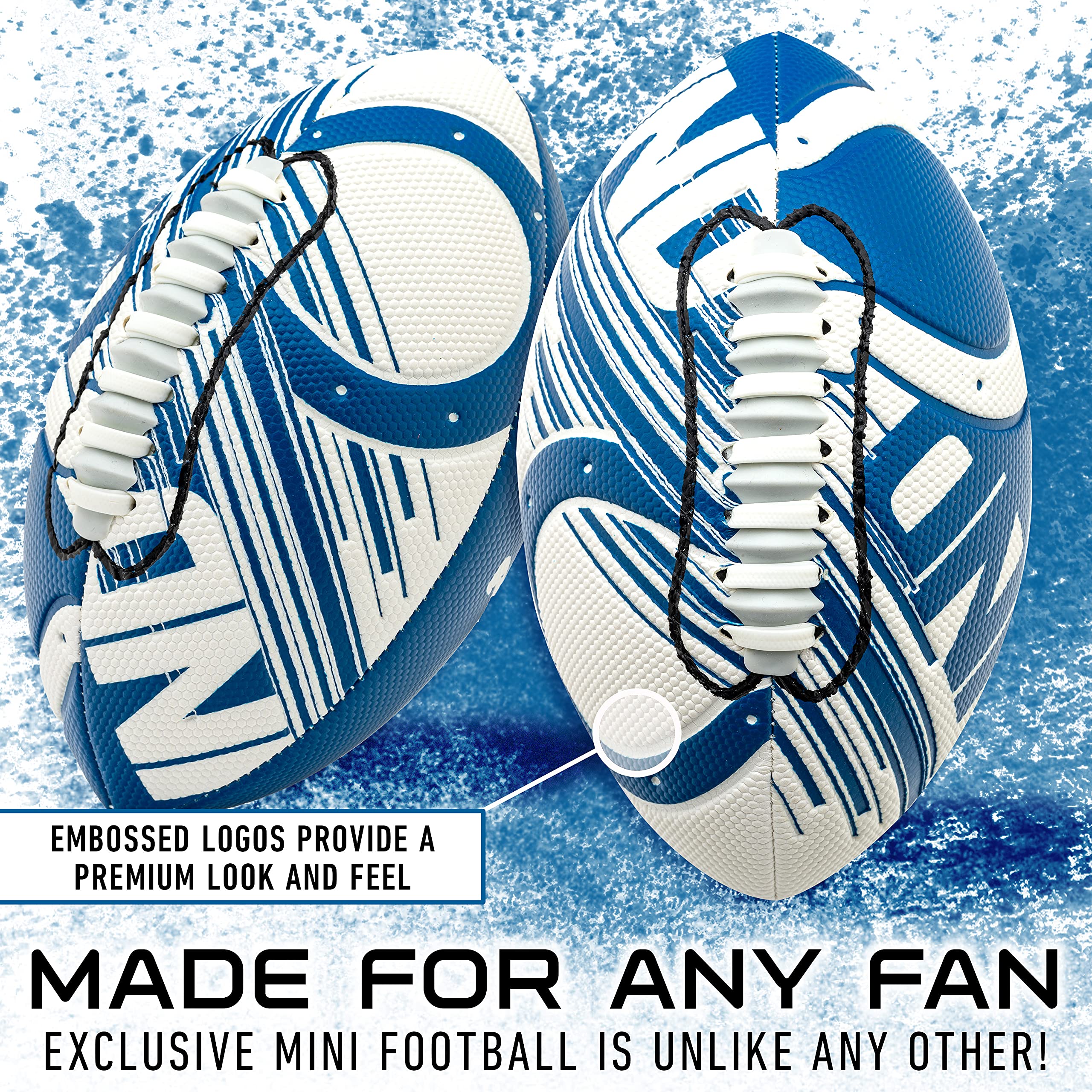 Franklin Sports Nfl Indianapolis Colts Football - Youth Mini Football - 8.5'' Junior Size Ball - Spacelace Easy Grip Texture- Pe