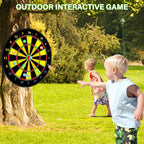 29 Large Dart Board for Kids, Kids Double-Sided Dart Board with Sticky Balls and Darts, Indoor/Outdoor Sport Fun Party Play Game