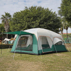 Ktt Extra Large Tent 12 Person,2 Bay-Windows,Family Cabin Tents,14.1'Lx10'Wx6.58'H,2 Rooms,3 Doors 3 Windows With Mesh,Waterproo
