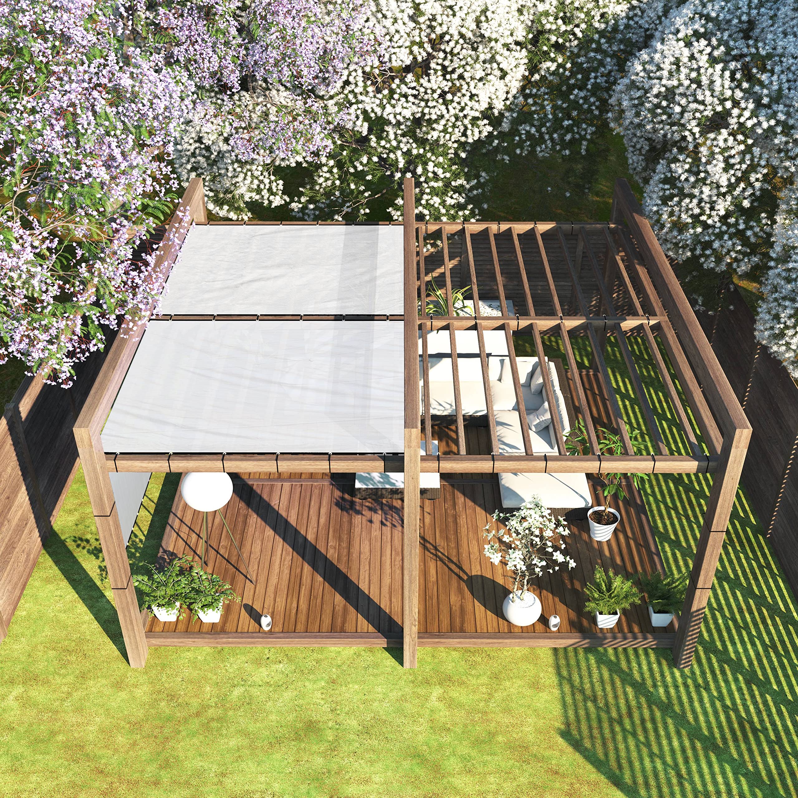 Colourtree Customized Size Fence Screen Privacy Screen White 5 X 130 - Commercial Grade 170 Gsm - Heavy Duty - 3 Years Warranty