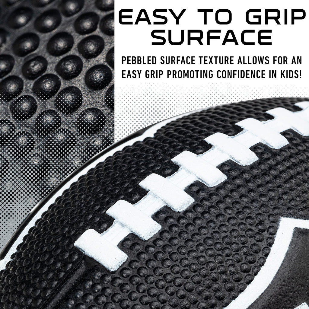Franklin Sports Nfl Las Vegas Raiders Football - Kids Foam Football - Soft Football - Mini Size - Perfect For Gameday - 8.5'' 3D