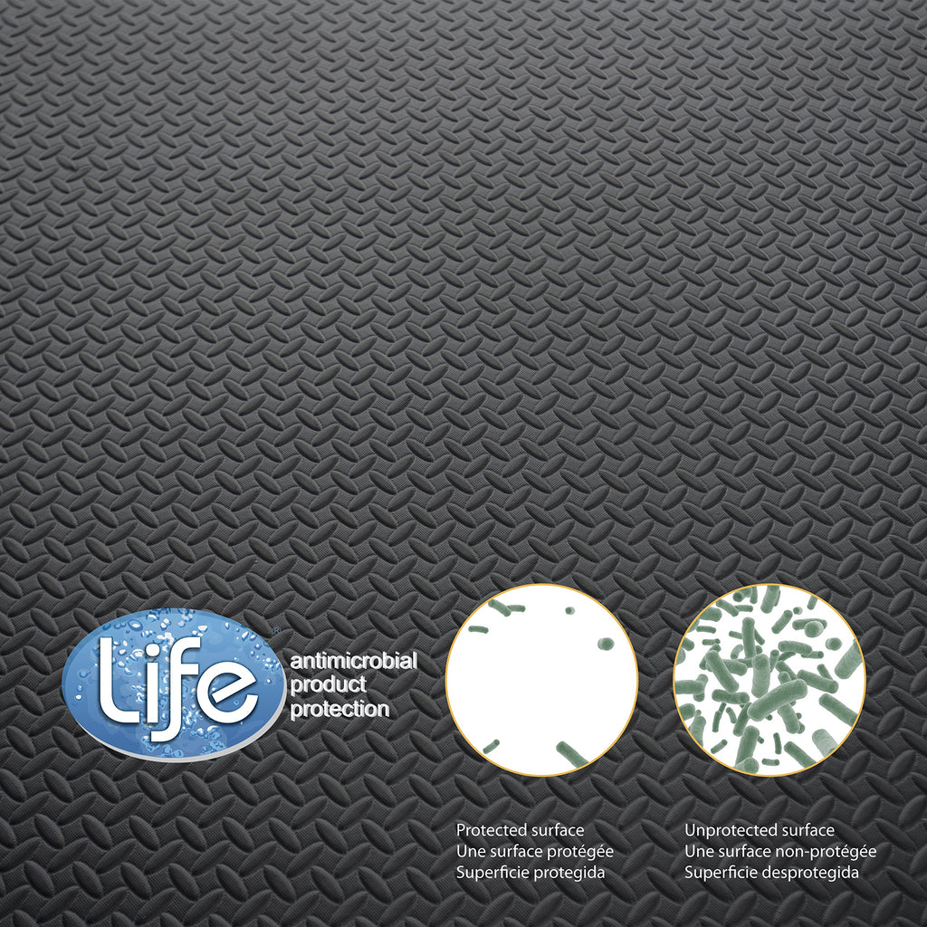 Cap Barbell Foam Mat, Black Diamond Plate Texture, 7Mm Thick (Mt-46937Ebk)