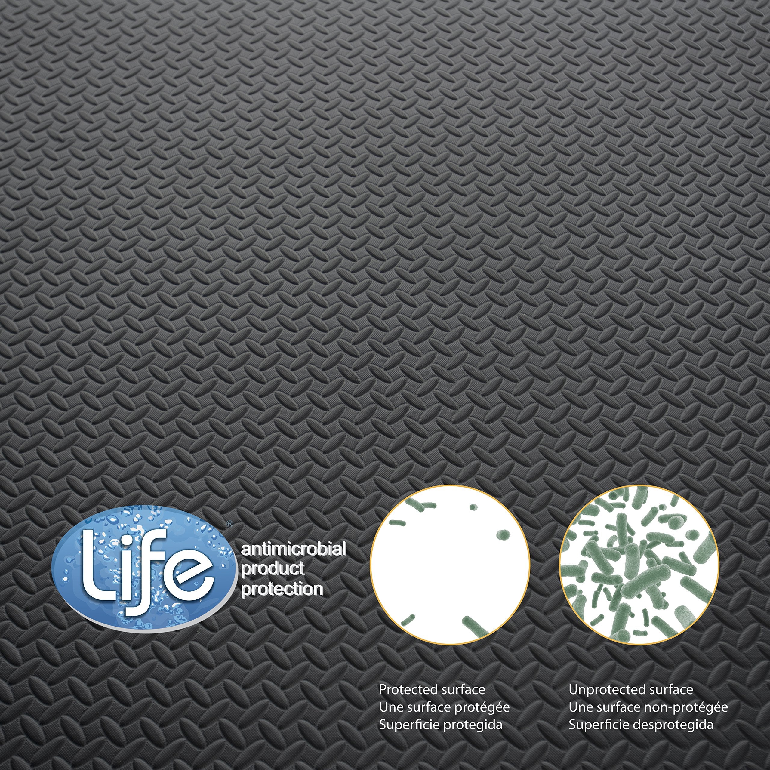 Cap Barbell Foam Mat, Black Diamond Plate Texture, 7Mm Thick (Mt-46937Ebk)