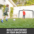 GoSports Team Tone 6 ft x 4 ft Portable Soccer Goal for Kids - Pop Up Net for Backyard - Black