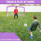Gosports Team Tone 6 Ft X 4 Ft Portable Soccer Goal For Kids - Pop Up Net For Backyard - Purple