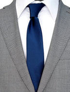 Zenxus Solid Skinny Ties For Men, 25 Inch Slim Navy Plain Ties Bulk For Wedding And Activities, 5-Pack