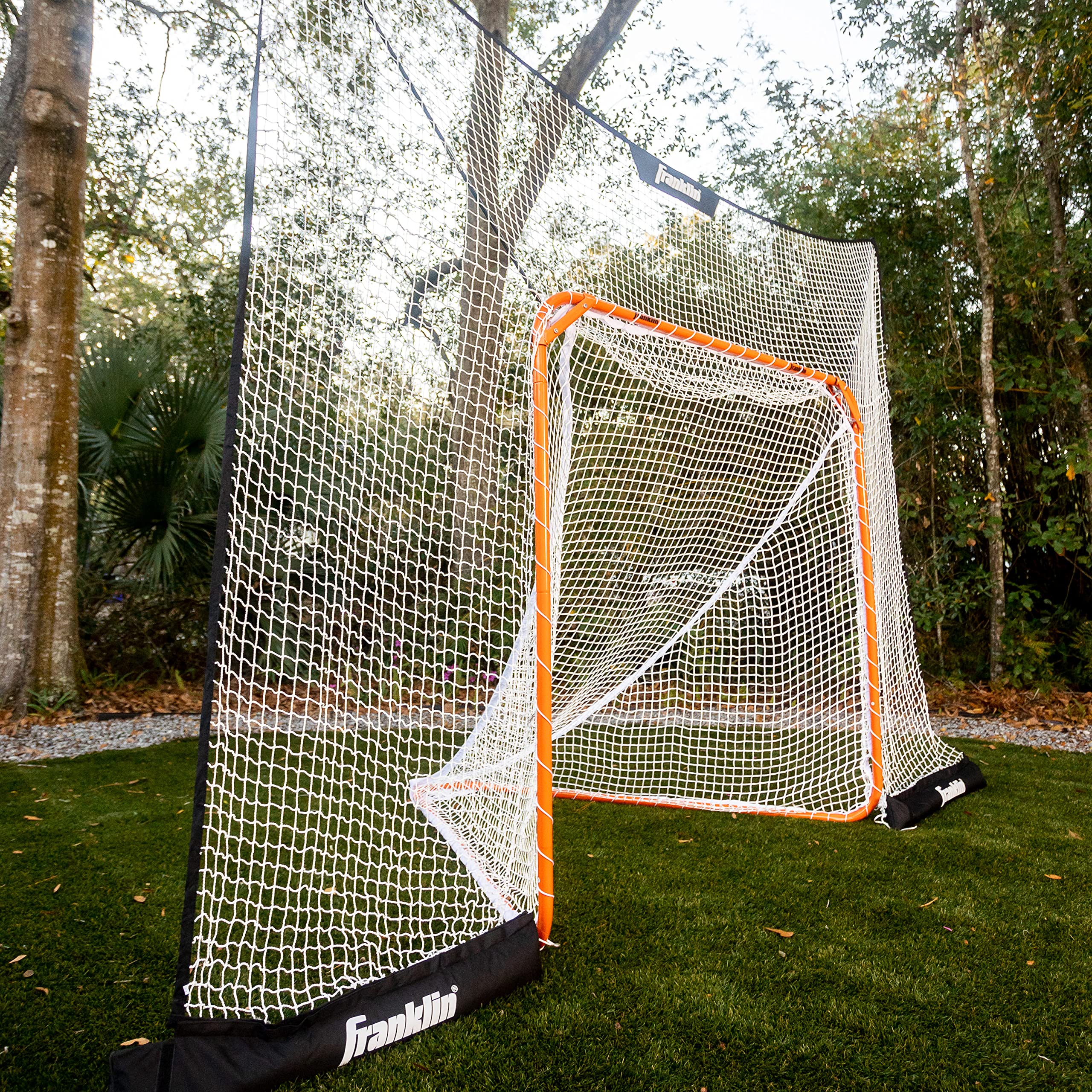 Franklin Sports Lacrosse Backstop Net - Lax Goal Extra Large Durable Net For Shooting Training + Practice - - 12' X 9'