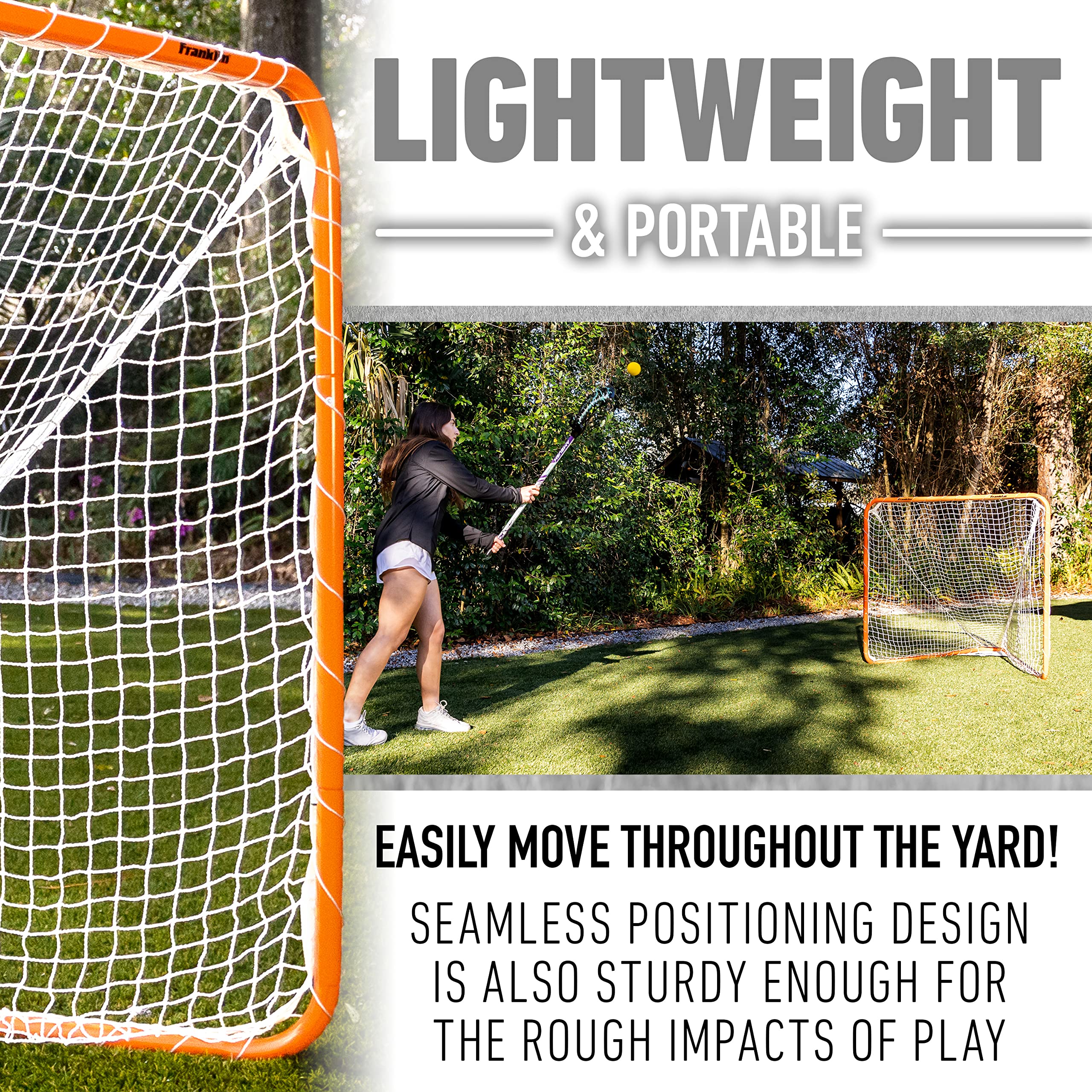 Franklin Sports Backyard Lacrosse Goal - Kids Lacrosse Net/ Equipment - Perfect For Youth Training - 48'' X 48''
