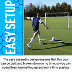 Franklin Sports Futsal Goal - Aluminum Official Size Goal - Indoor Soccer Net - Folding, Portable Futsal + Soccer Net - 9' 10''
