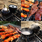Dzrzvd-The Bushcraft Backpackers Grill Grate-Welded Stainless Steel Mesh (Upgrade Camping Fire Rated)-7.48''X12.6''&7.48''X7.48'