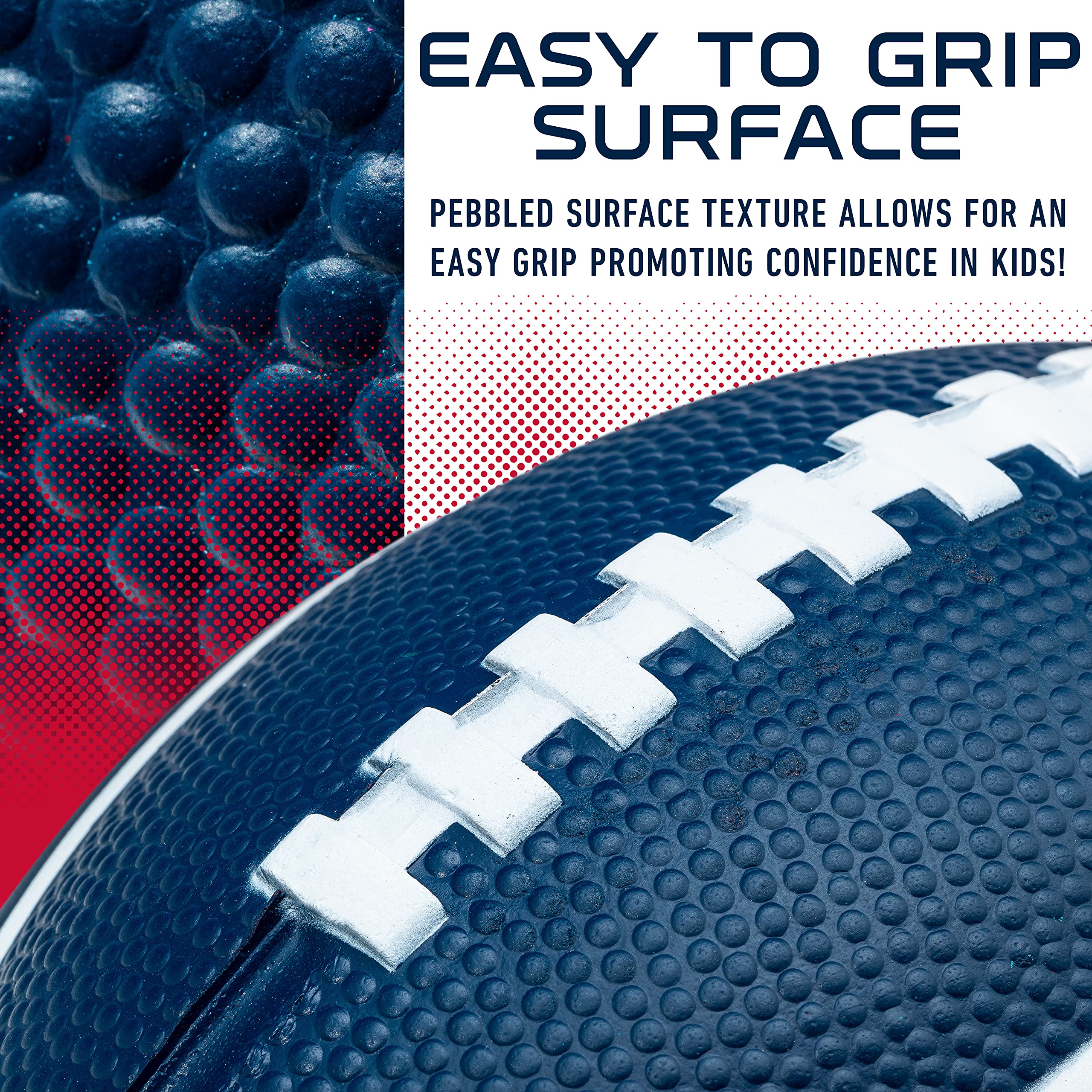 Franklin Sports Nfl New England Patriots Football - Kids Foam Football - Soft Football - Mini Size - Perfect For Gameday - 8.5''