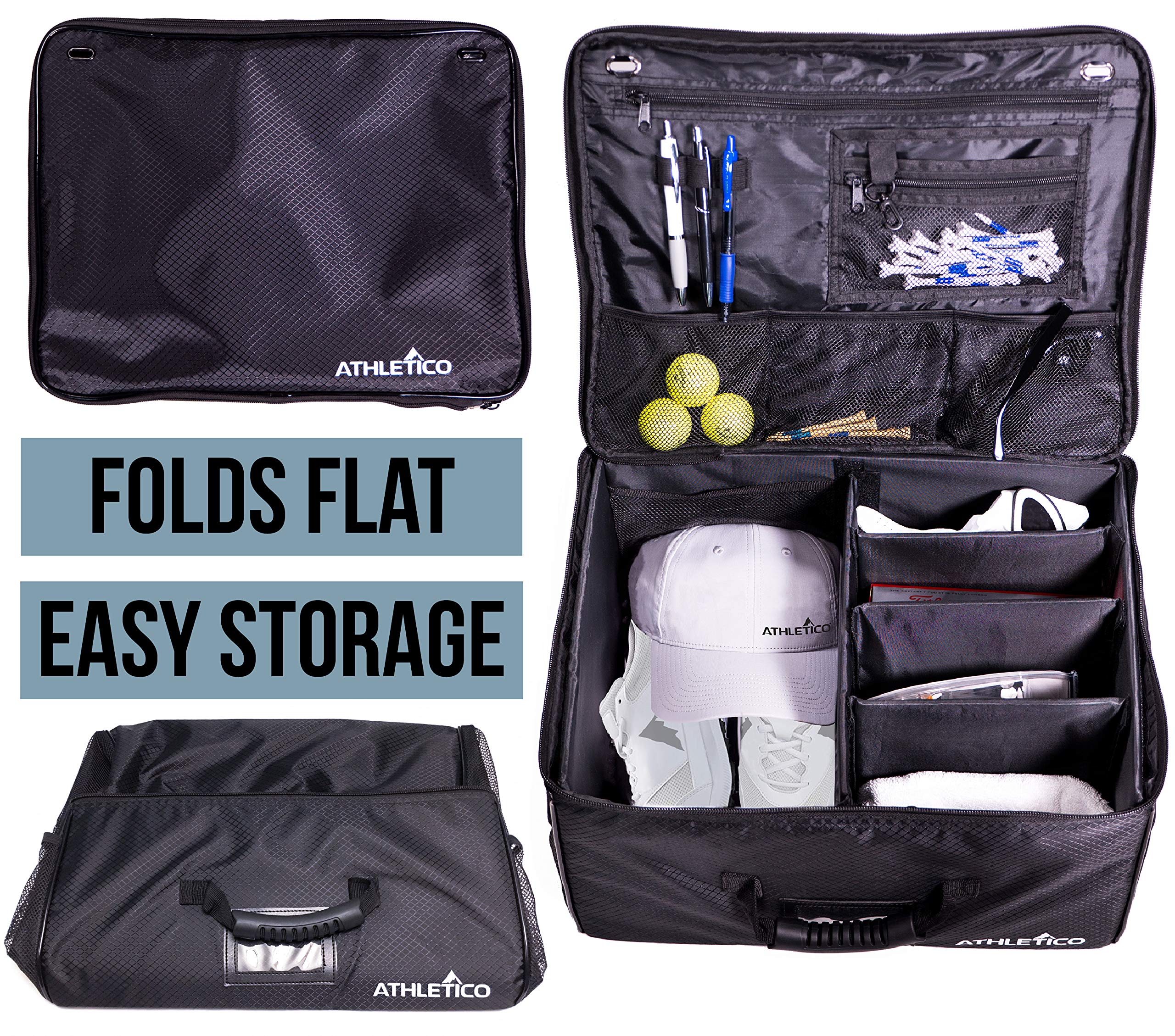 Athletico Golf Trunk Organizer Storage - Car Golf Locker To Store Golf Accessories | Collapsible When Not In Use
