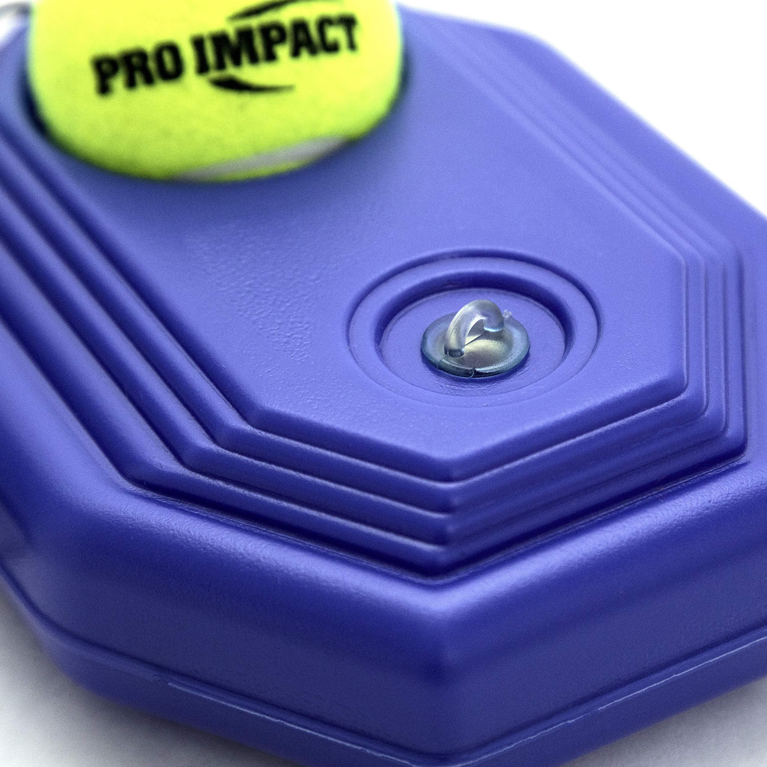 Pro Impact Tennis Trainer Rebounder Ball - Solo Training Equipment With Fillable Baseboard & Rope - Durable Self-Practice Tennis