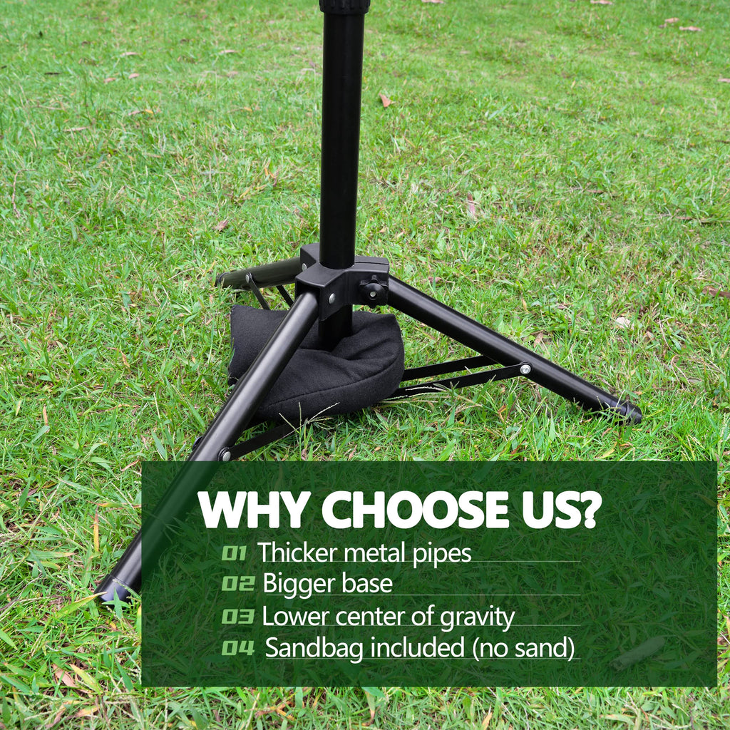 Hikeen Portable Tripod Baseball Tee Stand With Carrying Bag For Hitting, Training, And Practice
