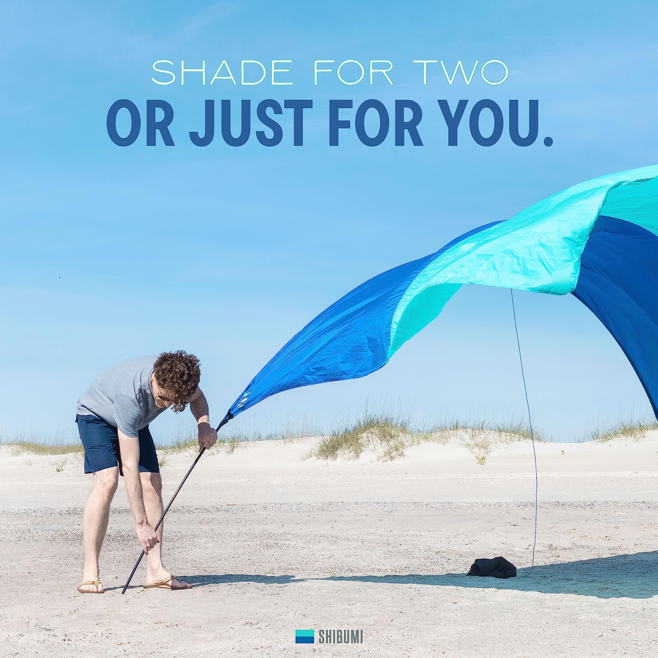 Shibumi Shade Mini, World'S Best Beach Shade, The Original Wind-Powered Beach Canopy, Provides 75 Sq. Ft. Of Shade, Compact & Ea