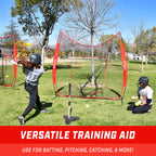 Gosports 7 Ft X 7 Ft Baseball & Softball Practice Hitting & Pitching Net With Bow Type Frame, Carry Bag And Strike Zone, Great F
