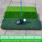 Gosports Tri-Turf Xl Golf Practice Hitting Mat - Huge 24 Inch X 24 Inch For Optimal Practice