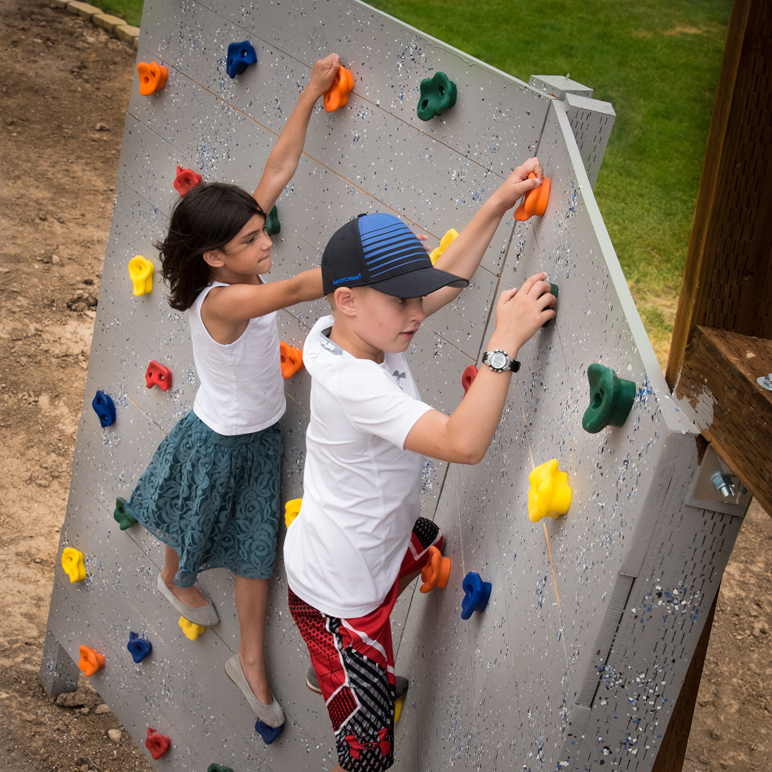 Squirrel Products 20 Extra Large Deluxe Rock Climbing Holds With Mounting Hardware - Diy Rock Wall Comes With Mounting Hardware