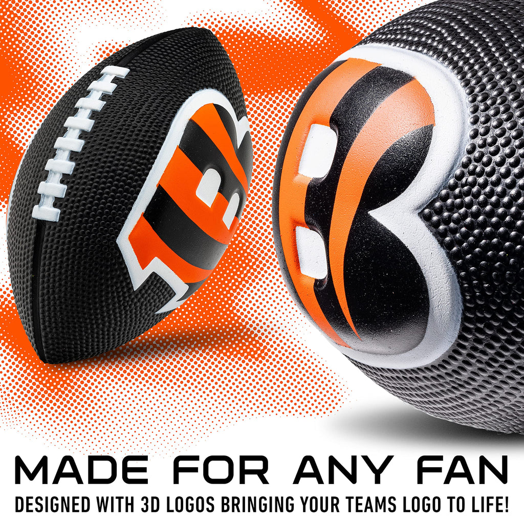 Franklin Sports Nfl Cincinnati Bengals Football - Kids Foam Football - Soft Football - Mini Size - Perfect For Gameday - 8.5'' 3
