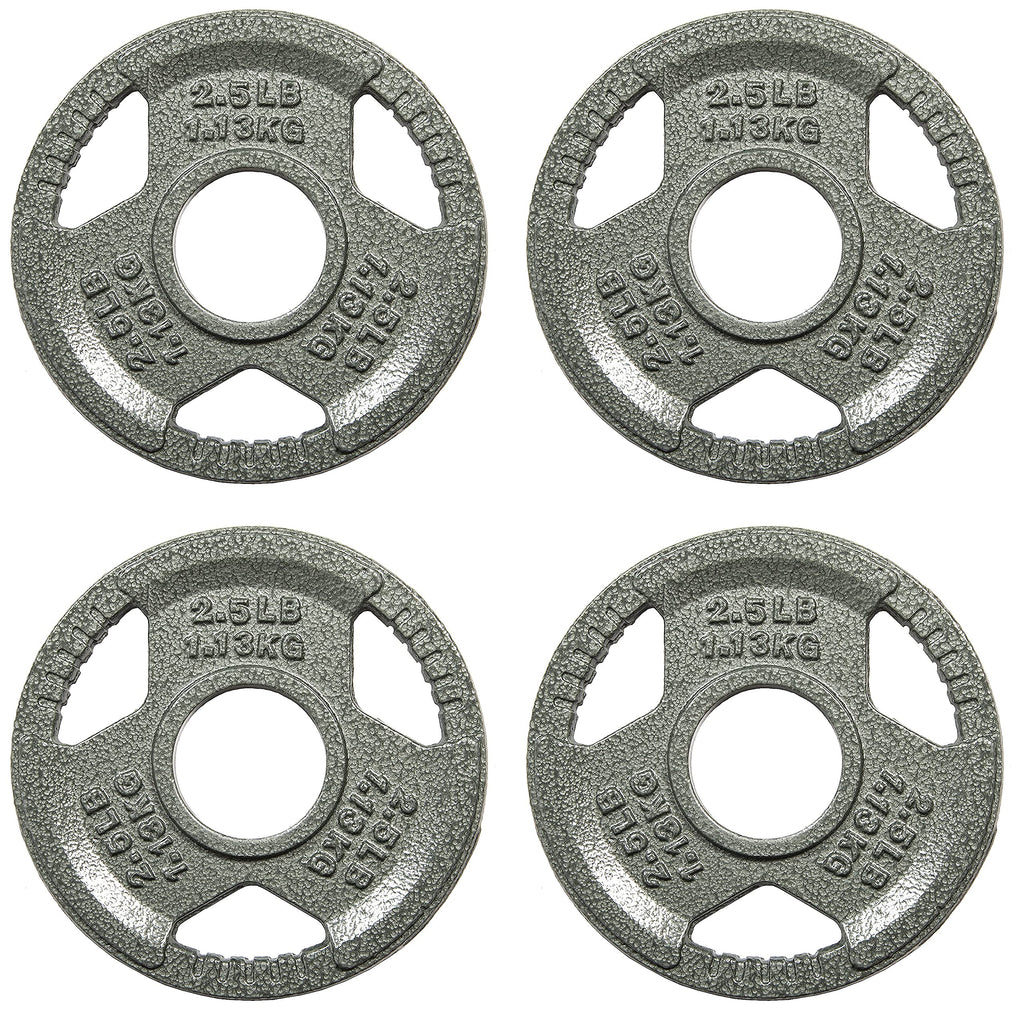 Balancefrom Olympic 2-Inch Cast Iron Plate Weight Plate For Strength Training And Weightlifting, 2.5-Pound, Set Of 4
